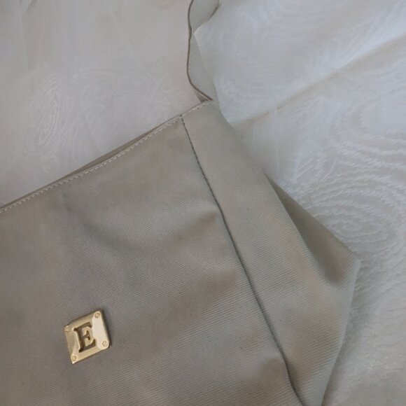 Monogram E Shoulder Bag Non Leather Vintage Ecru Light Grey White - Picture 3 of 9